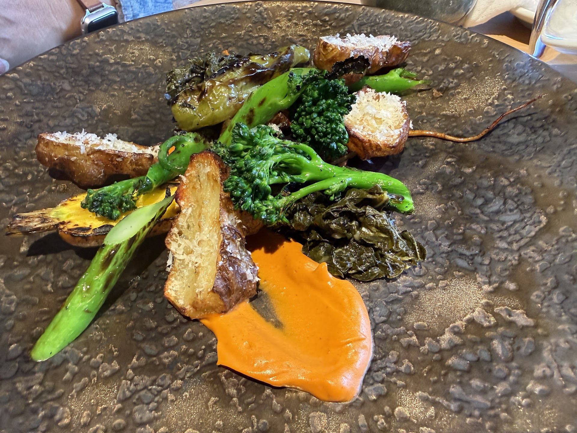 Vegetable dish with charred greens at Prefecture 48